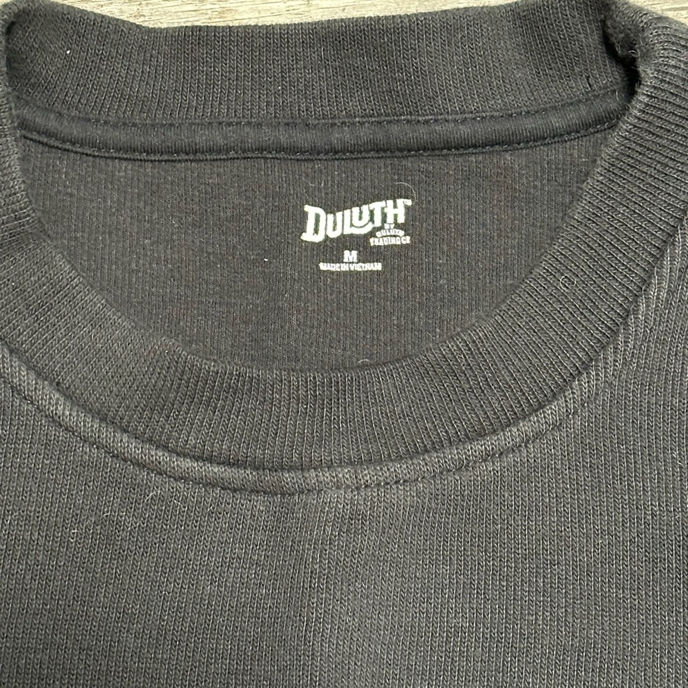 Womens Duluth Medium 8 10 Black Fleece Sweatshirt Crew Pullover Long Sleeve - Picture 6 of 9